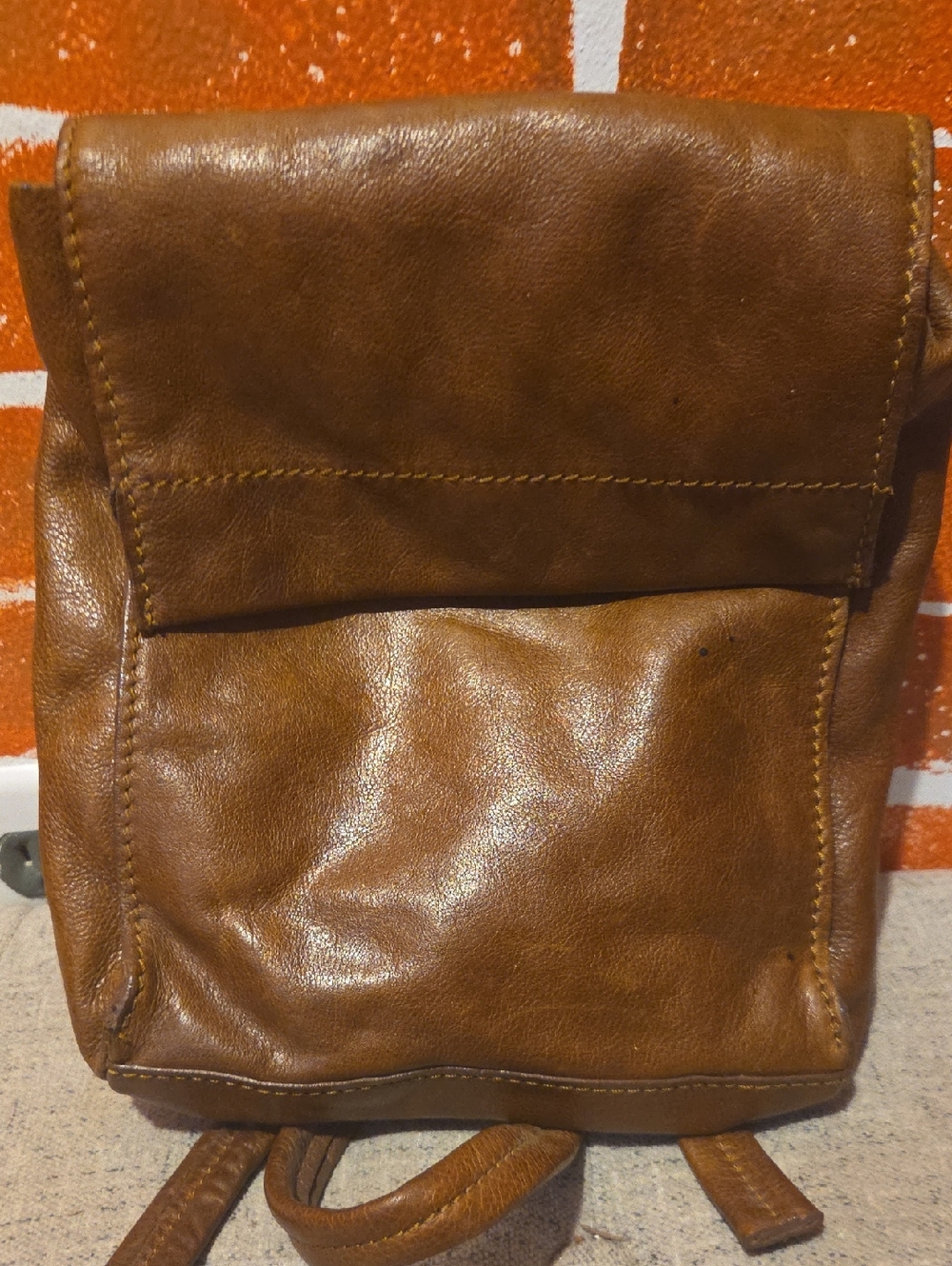 👜 Nine West Handmade Genuine Brown Leather Backpack; Classic Casual Carry 👜